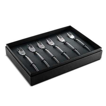 MEPRA Mepra 108644115 Due Oro Nero Cake Fork - Pack of 6 108644115